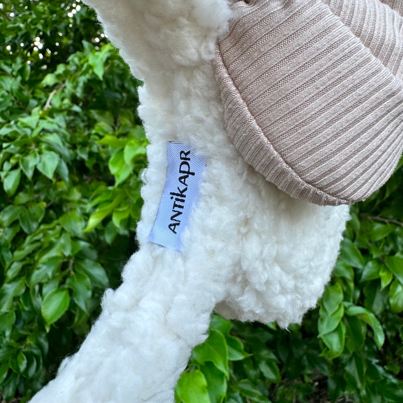 Krämfärgade Disney-öron i sherpa, Disney-öron, Krämfärgade öron, Disney-pannband i julstil, Musse Mimmi Pigg. Svarta Mimmi-öron. Plyschiga Disney-öron. bild 6