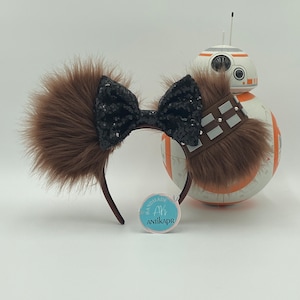 Disney ears Chewbacca, Chewy Disney ears, Chewbacca ears Star Wars, Chewbacca Headbands, Brown ears.