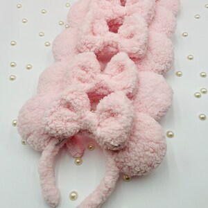 Orecchie Disney Sherpa Pink, Orecchie Disney, Orecchie rosa, Cerchietto natalizio Disney, Topolino e Minnie. Orecchie di Minnie. Orecchie Disney di peluche. immagine 3