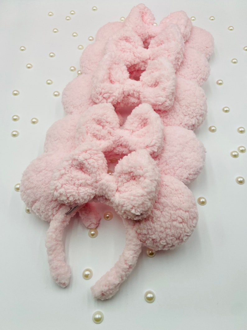 Orecchie Disney Sherpa Pink, Orecchie Disney, Orecchie rosa, Cerchietto natalizio Disney, Topolino e Minnie. Orecchie di Minnie. Orecchie Disney di peluche. immagine 3