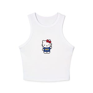 Tank Top, UCI Hello Kitty University of California Irvine Racer Style, College Shirt, Gift for Her, Women's Apparel, Cute Cartoon Character