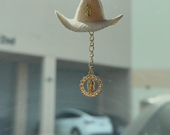 Mini sombrero with Virgin Mary charms