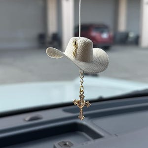 Mini sombrero with rose and crucifix