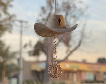 Car Freshener of a Virgencita Sombrecito
