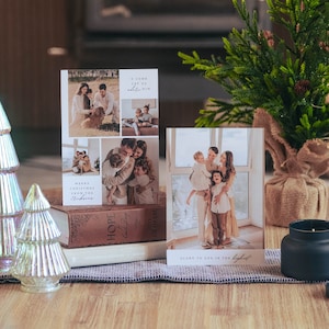 5x7 O Kom, laten we hem aanbidden Familie christelijke kerstkaartsjabloon 2023