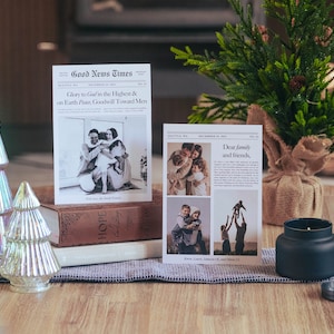 5x7 Newspaper Christian Family Christmas Card Template 2023