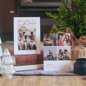 5x7 All Is Calm All Is Bright Family Christian Christmas Card Template 2023