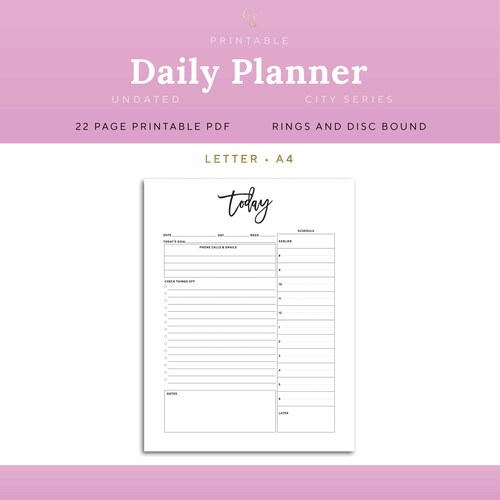 Dated Daily Planner Kit Printable Daily Plan Templates 20 in | Etsy