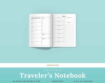 Monthly All-Inclusive Travelers Notebook Insert Passport Notes TN Printable | PTUMTH-1200-PS, Instant Download