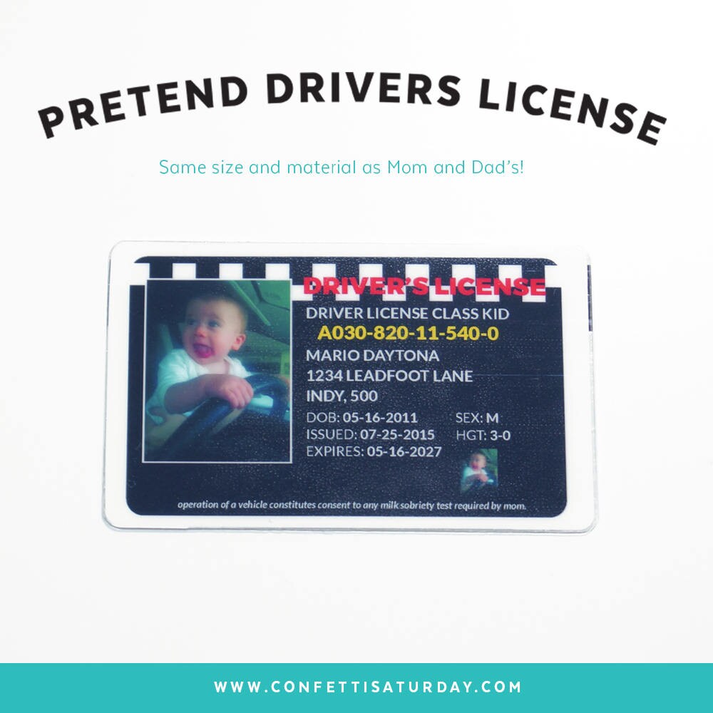 Toy Drivers License Kids Pretend License Kids ID Kid Etsy