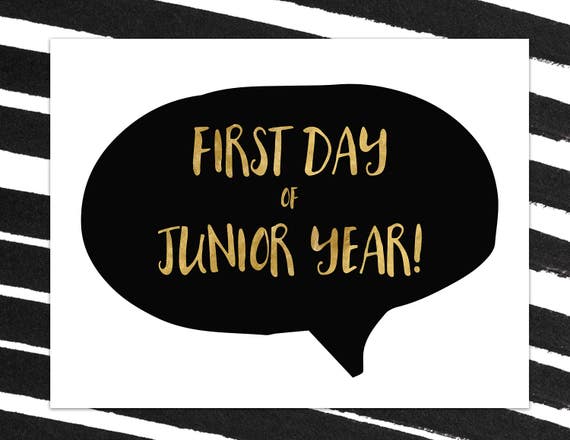 First Day of Junior Year Sign First Day of School Sign | Etsy
