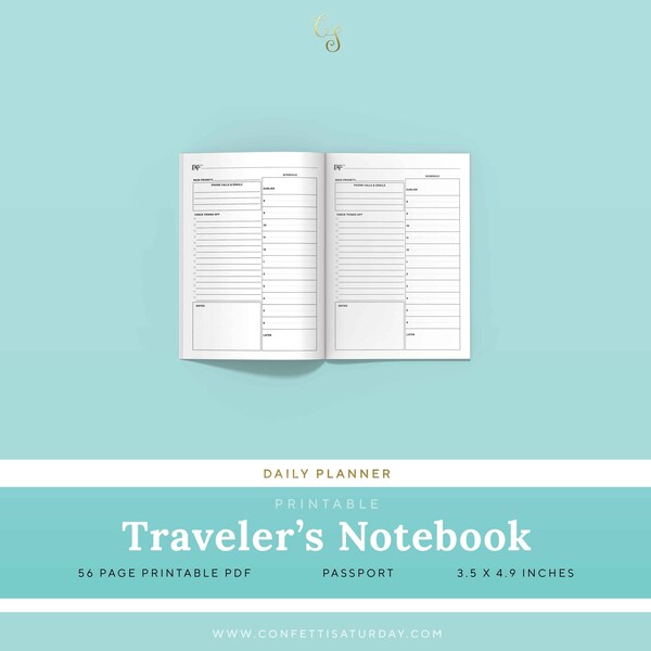 Printable Travelers Notebook Passport Etsy