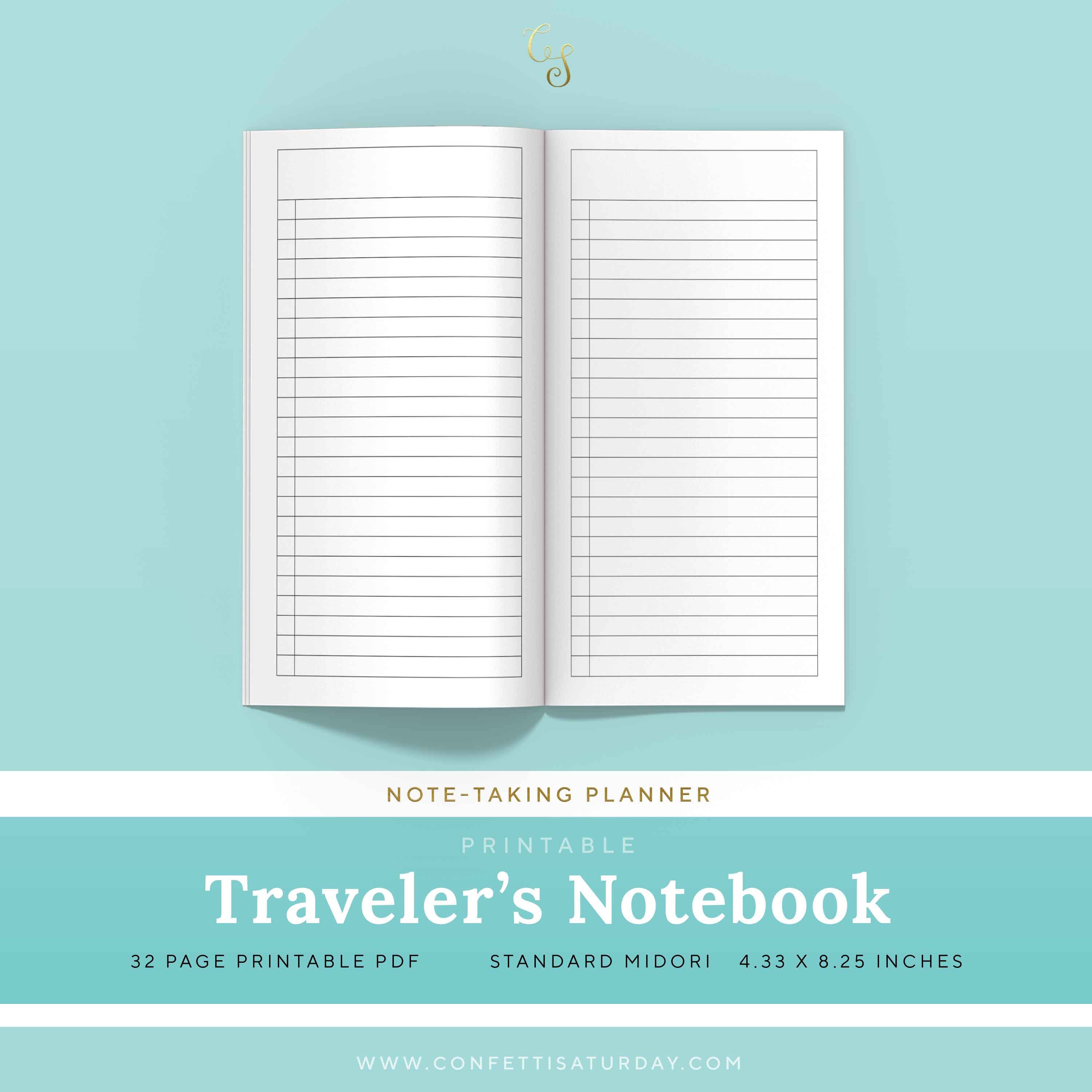 Note-taking Planner Pages Standard Travelers Notebook Insert - Etsy UK