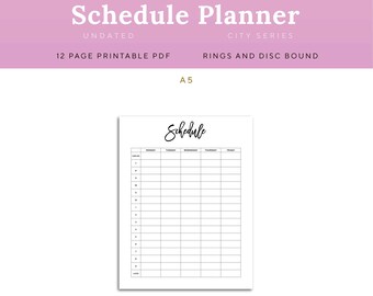 Schedule Planner Page, Printable, A5, Workday | PSHD-1200-A5, INSTANT DOWNLOAD