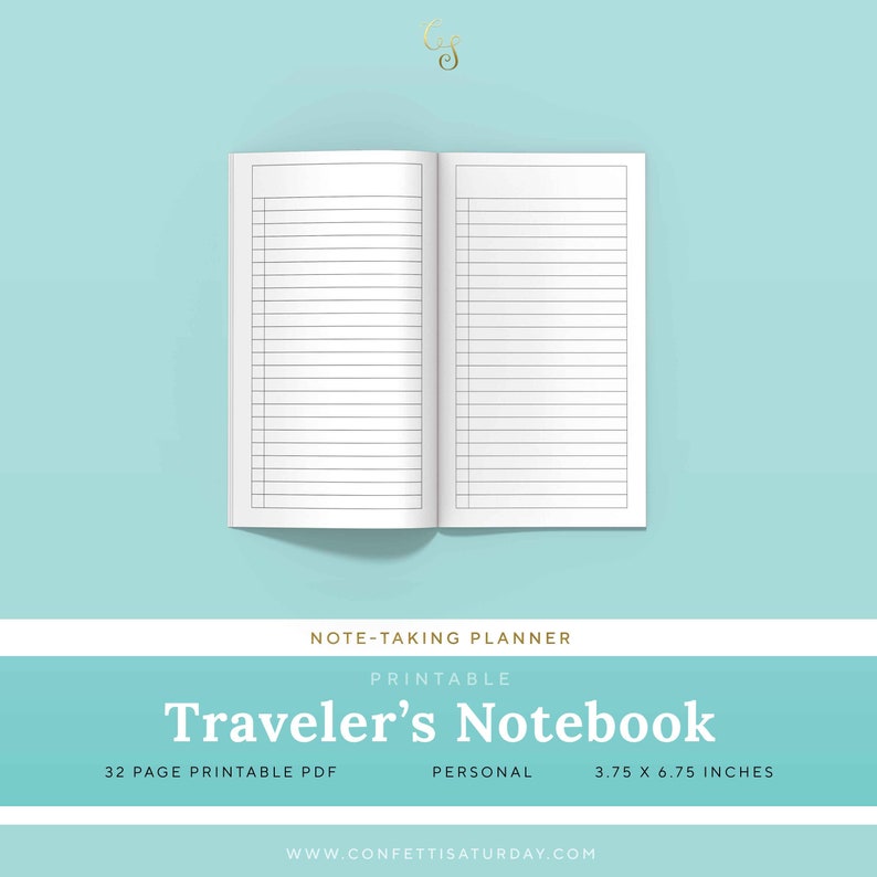 Note-taking Planner Pages Personal Travelers Notebook Insert Printable ...