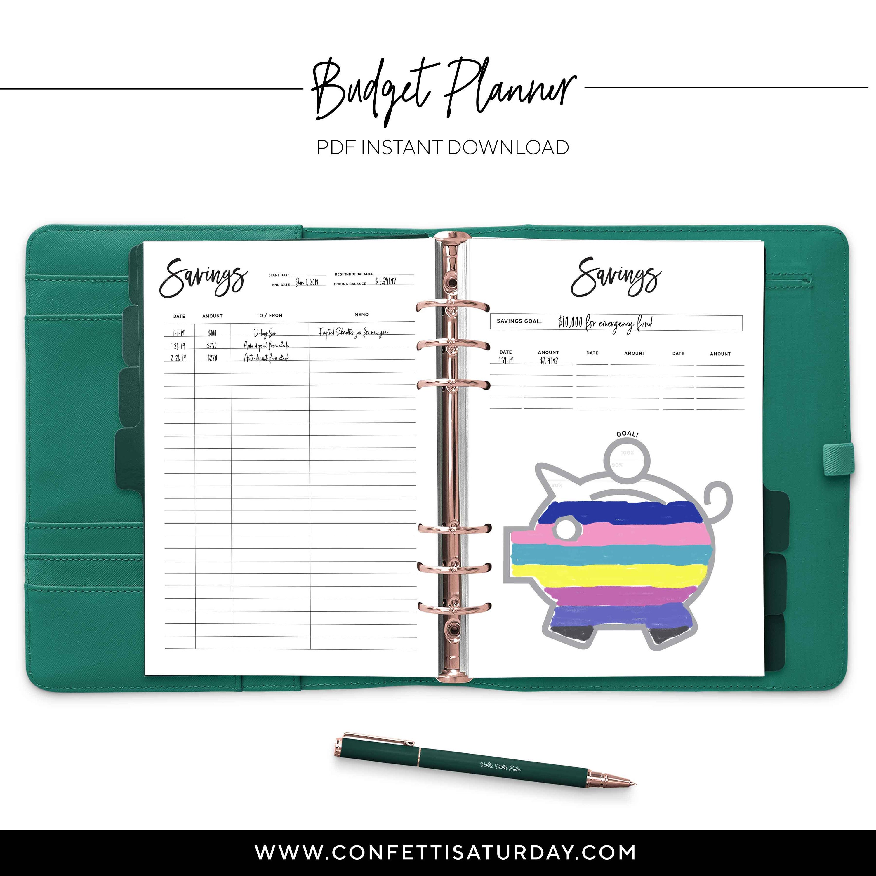 Budget Planner, Printable Agenda Pages, Letter and A4 Rings or Discs, Large  Discs Inserts, Big Happy Planner PBUD-1200-L, Instant Download 