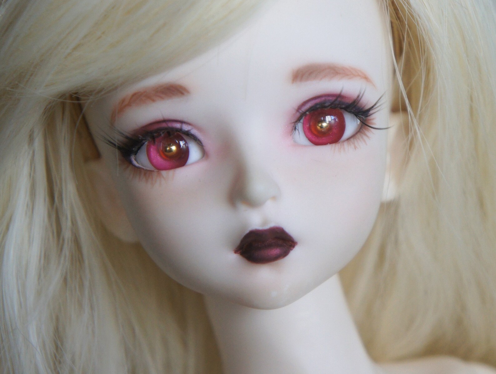 Doll eyes bjd eyes 14mm. Hand Made Polymer UV resin eyes. Red Etsy