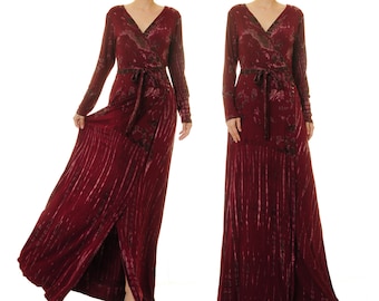womens long burgundy dress