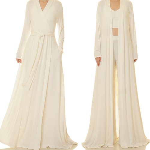 Long Robe Wrap Dress Mint Green Getting Ready Wedding Kimono Etsy