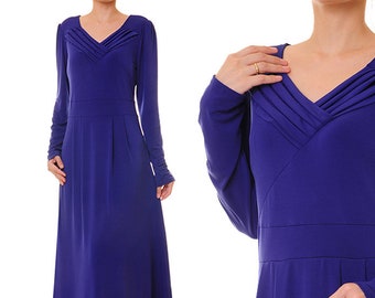 Royal Blue Dress Women | Abaya Maxi Dress | Plus Size Party Dress Long Sleeve | Fall Wedding Guest Dress | Violet Dress Blue Gown 6138/2964