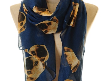 Pug Scarf | Dog Scarf | Children Scarf | Doggie Lover Scarf | Animal Pet Scarf | Gift For Children