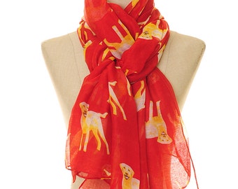 Labrador Scarf | Labrador Infinity Scarf | Retriever Scarf | Dog Scarf | Dog Lover Gift | Red Scarf | Puppy Lover S-75B