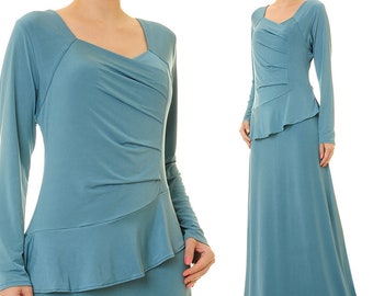 Blue Abaya Maxi Dress Long Sleeves | Long Blue Dress | Blue Gown | Long Sleeve Maxi Dress | Blue Maxi Dress Plus Size Maxi Dress 6248/2035