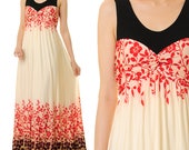 Floral Maxi Dress Boho Sleeveless Maxi Dress Long Jersey Dress Maternity Long Dress Summer Floral Dress Petite Dress S M 6464