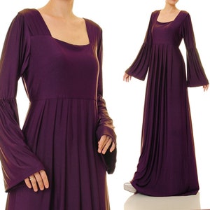 Purple Maxi Dress Boho Bell Sleeves | Hippie Boho Festival Dress | Long Purple Dress Women | Plus Size Maxi Dress Purple Gown 3542/2348/5003