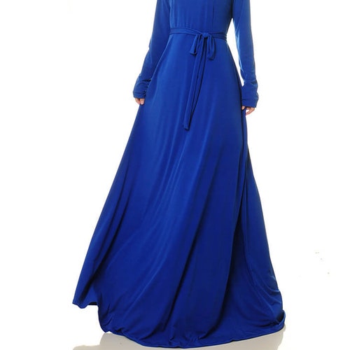 Royal Blue Dress Abaya Maxi Dress Long Sleeves Wedding - Etsy