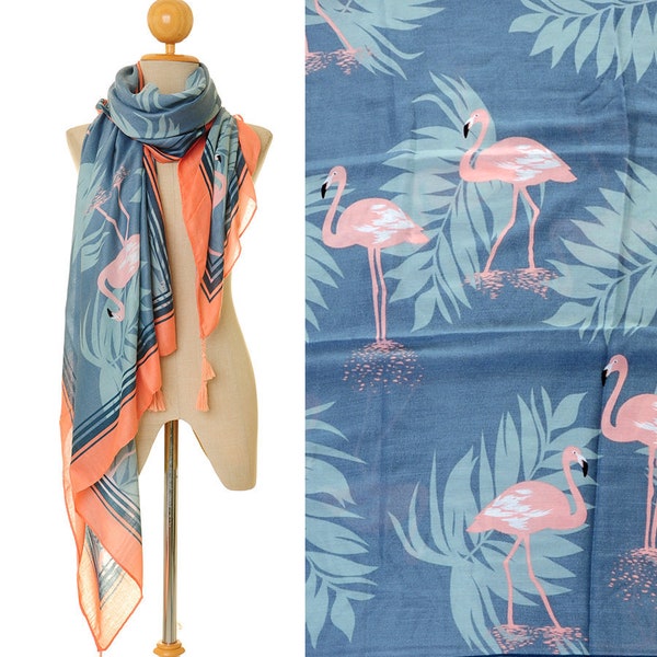 Flamingo Schal wickeln | Sommer-Schal | Strand Sarong | Flamingo Schal | Tier-Liebhaber-Geschenk | Strand tragen | Boho Schal | Strand Vertuschung S-314