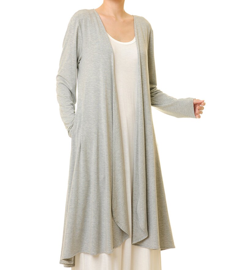 grey duster cardigan