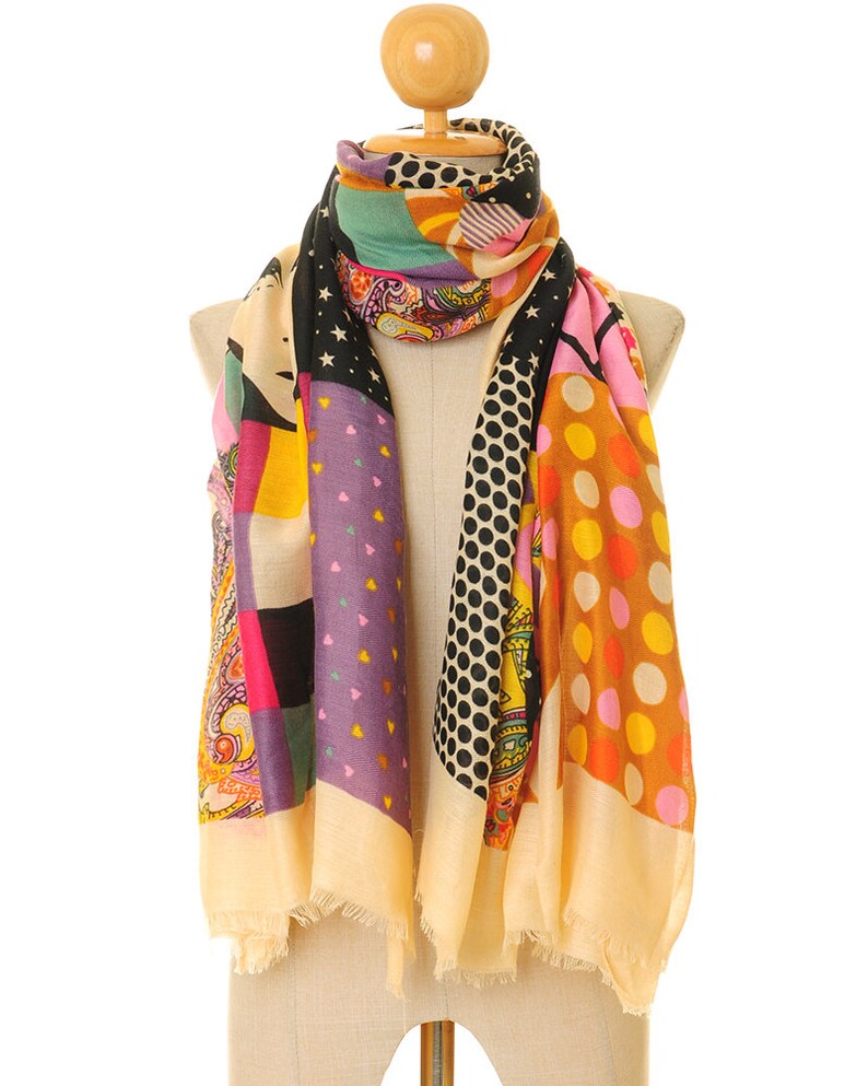 Pop Art Scarf Retro Scarf Graphic Scarf Comic Scarf | Etsy