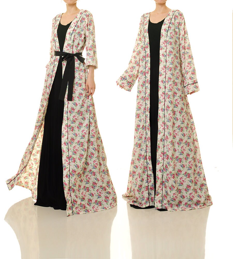Bridal Floral Robe Long Sleeve Duster Cardigan Boho Duster Etsy
