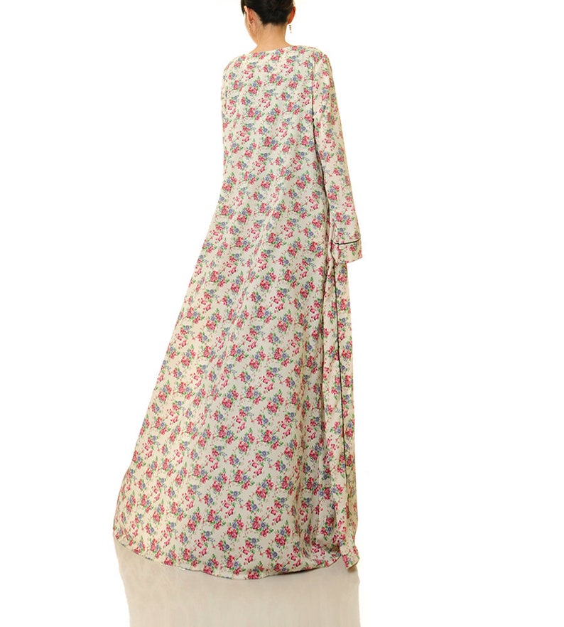 Long Sleeve Duster Cardigan Women With Pockets Floral Robe Etsy