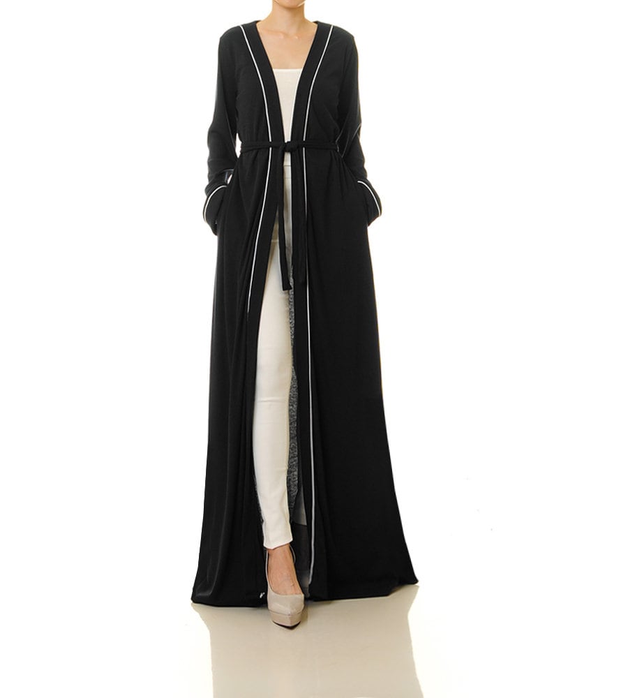 Black Duster Cardigan Full Length Dressing Robe Open Style | Etsy