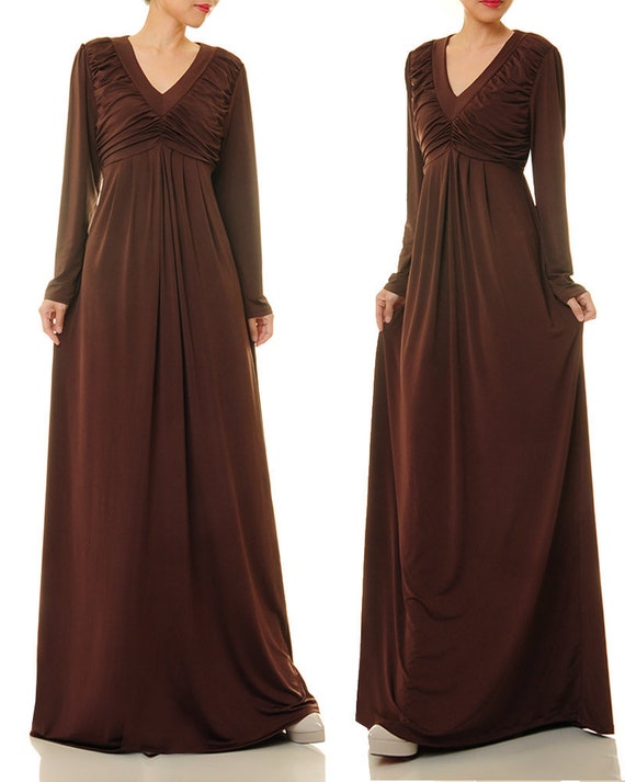 brown maxi dress