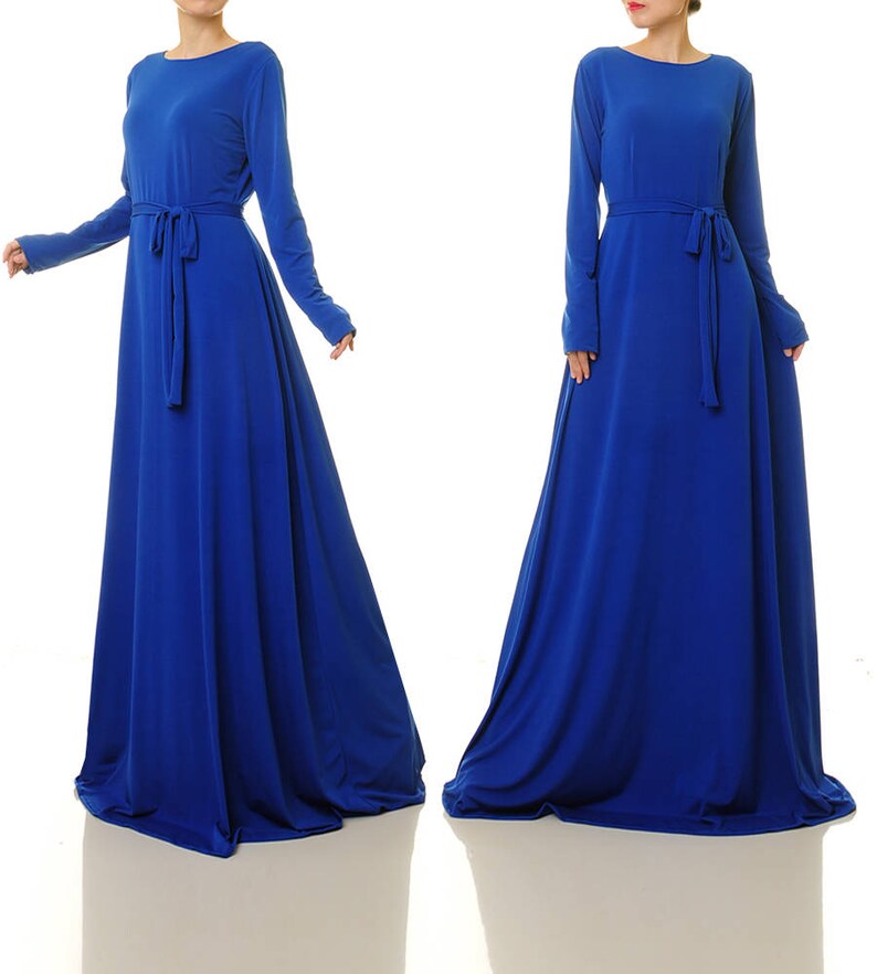 Royal Blue Dress Abaya Maxi Dress Long Sleeves Wedding | Etsy