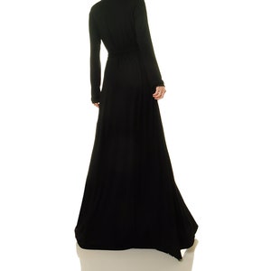 Black Wrap Dress Long Sleeve Black Cocktail Dress Evening Dress Long ...
