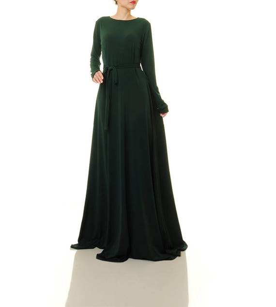 Moss green long dress Clearance