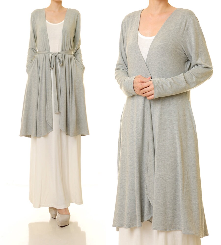 grey duster cardigan