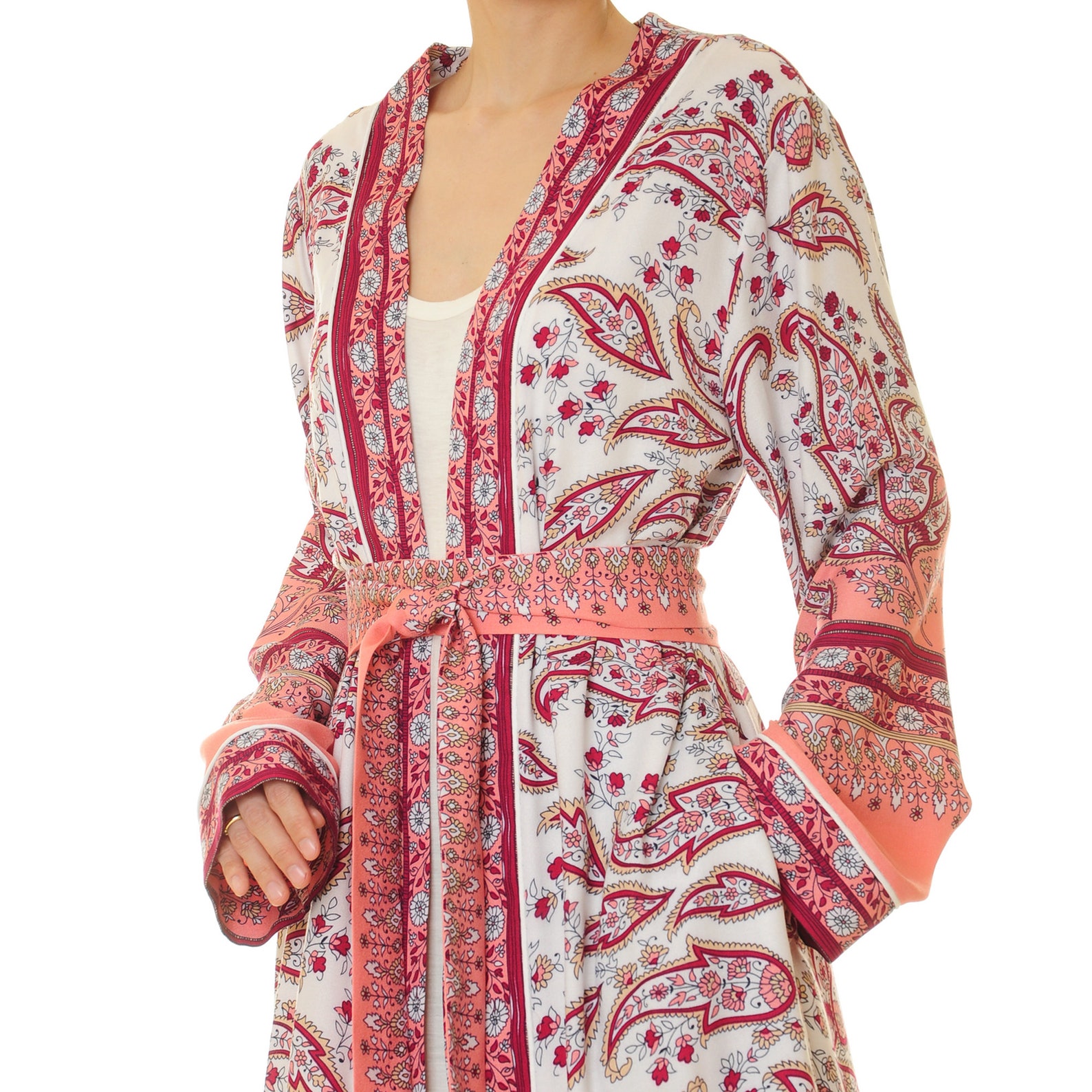 Paisley Lange Kimono Gewaad Lange Duster Kimono Vest Vrouwen Etsy