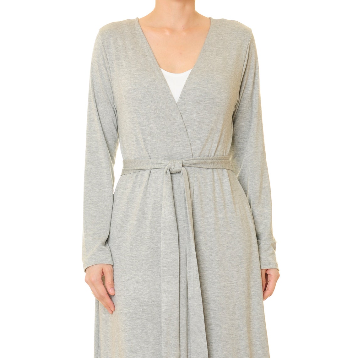 Light Gray Maxi Cardigan Women Long Sleeve Knit Cardigan Etsy