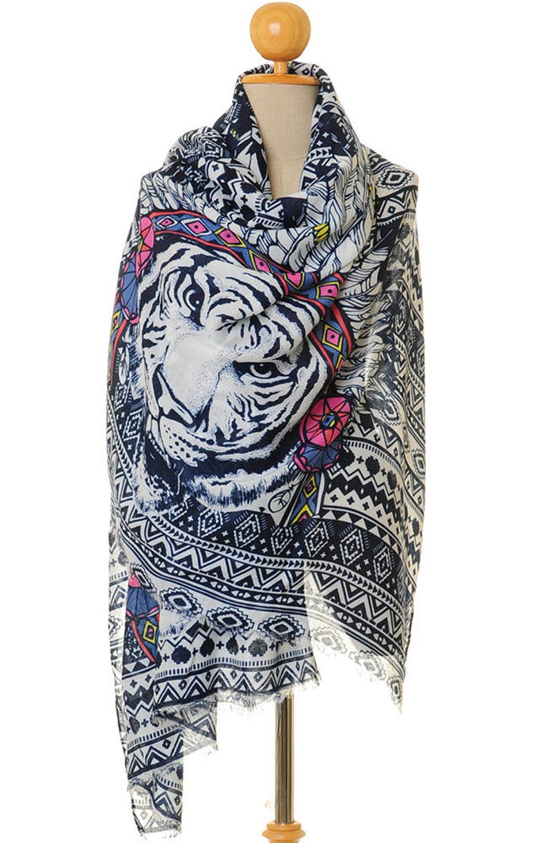 Tiger Scarf Jungle Animal Safari Gift Tribal Shawl Scarf Etsy