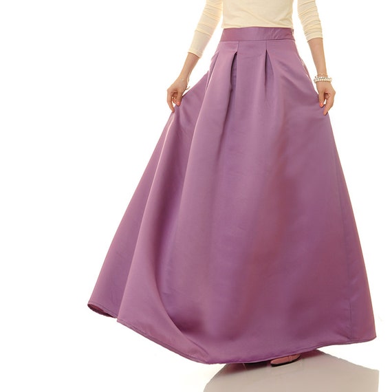 Lavender Skirt Purple Maxi Skirt Long Satin Skirt Purple | Etsy