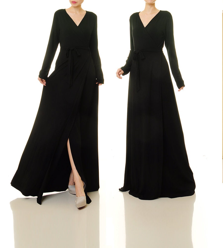 long sleeve wrap cocktail dress