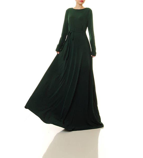 moss green maxi dress