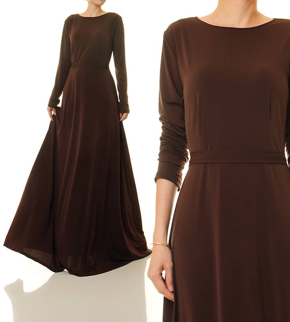 brown maxi dress