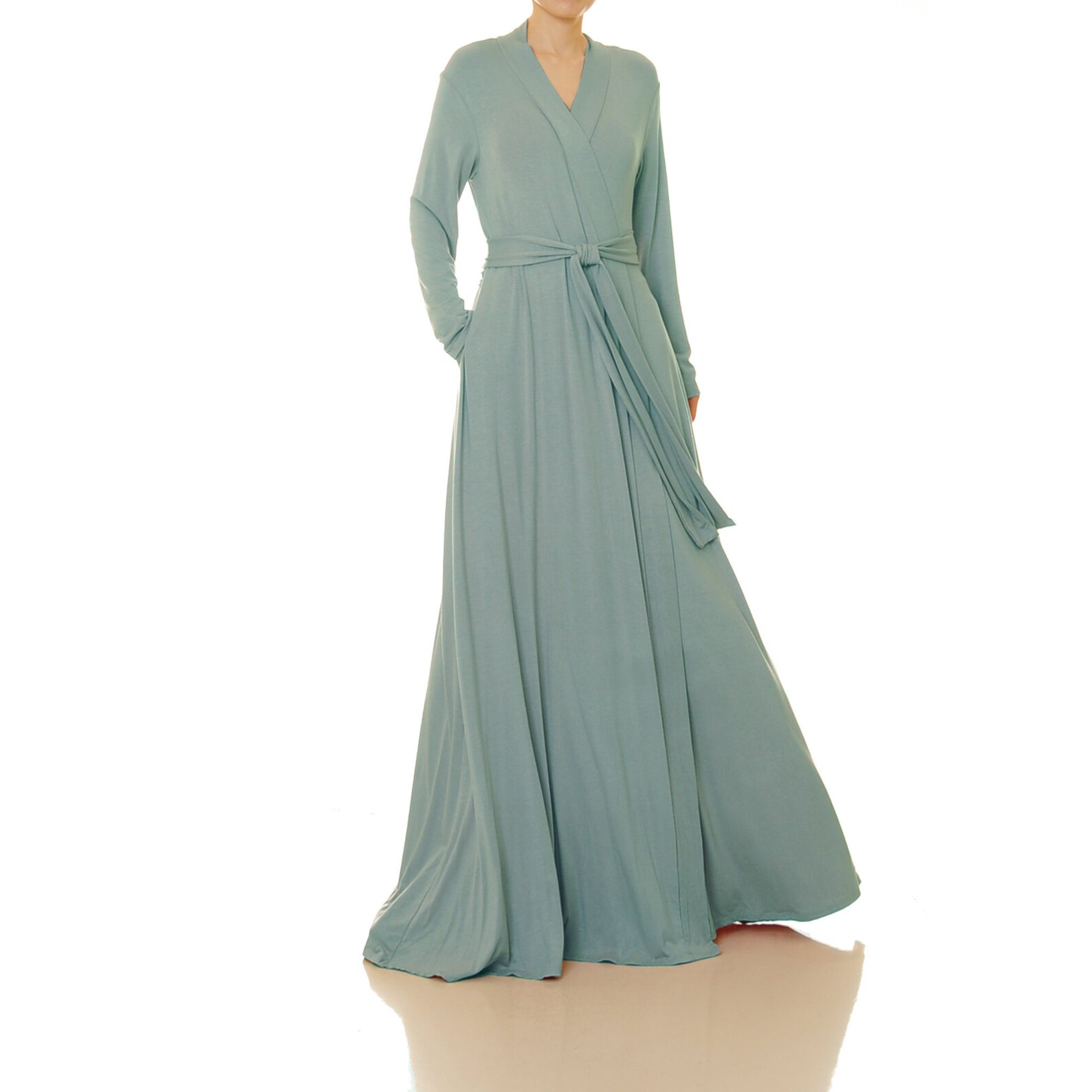 Long Robe Wrap Dress Mint Green Getting Ready Wedding Kimono Etsy