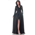 Charcoal Grey Hooded Kimono Robe: Floor Length Loungewear product logo